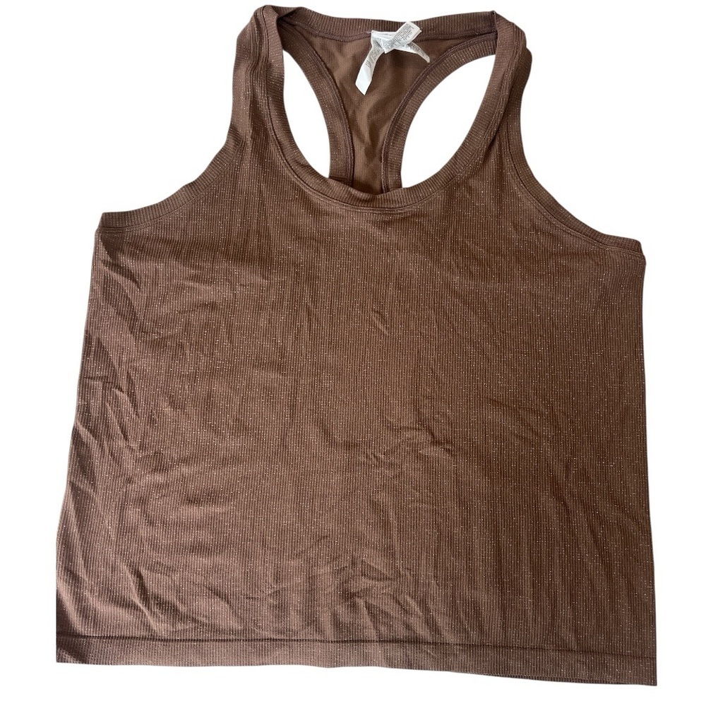 Athleta Momentum Seamless Tank - Brown/Gold Glitter - Picture 2 of 7
